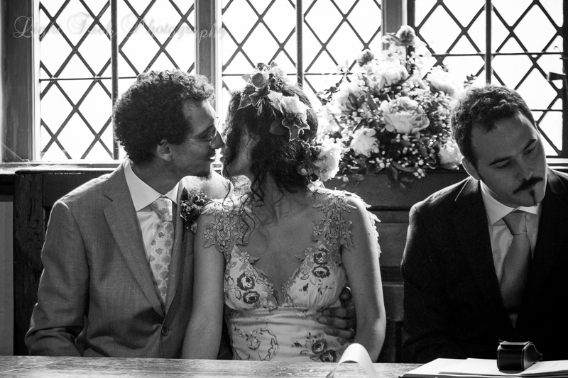 wedding couple kiss in Anne of Cleves House Lewes